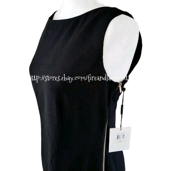 💥NWT💥 CALVIN KLEIN GOLD ZIP SIDE DRESS SZ M 10 - Picture 2 of 7
